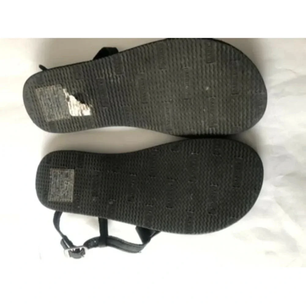 RAINBOW BRAIDED LEATHER THONG SANDALS SIZE 4/5